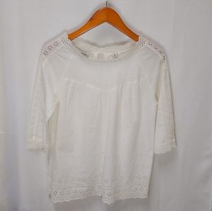 Scotch & Soda Eyelet Blouse Size 1 White